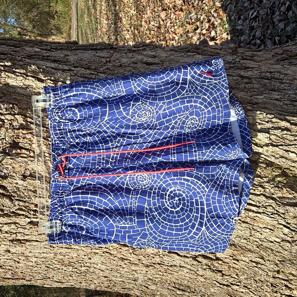 NAUTICA Mens Blue & Red Swim Trunks. Size L.